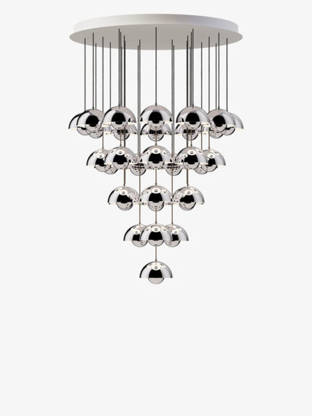 Flowerpot Chandelier VP10, 31 pendants fra &Tradition (Matt white)
