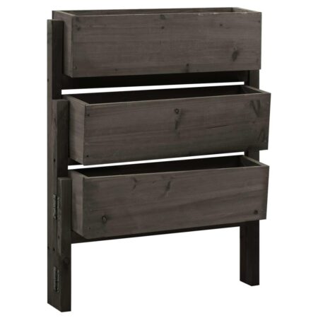 Foldbar plantekasse 60x14x75 cm massivt fyrretræ grå