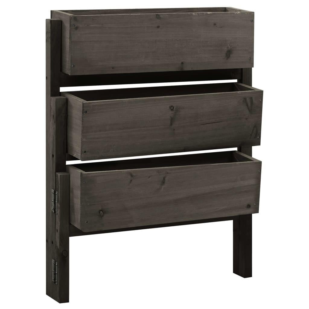 Foldbar plantekasse 60x14x75 cm massivt fyrretræ grå Foldbar plantekasse 60x14x75 cm massivt fyrretræ grå