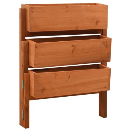 Foldbar plantekasse 60x14x75 cm massivt fyrretræ orange