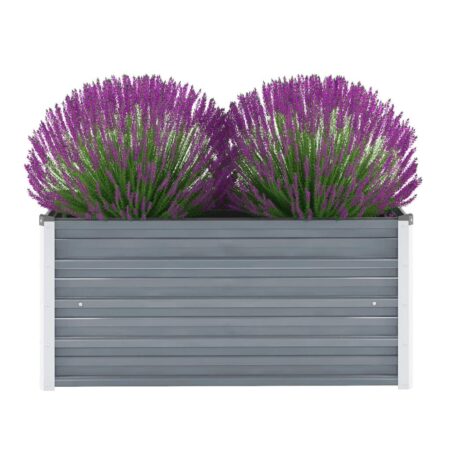 Forhøjet plantekasse 100x40x45 cm galvaniseret stål grå