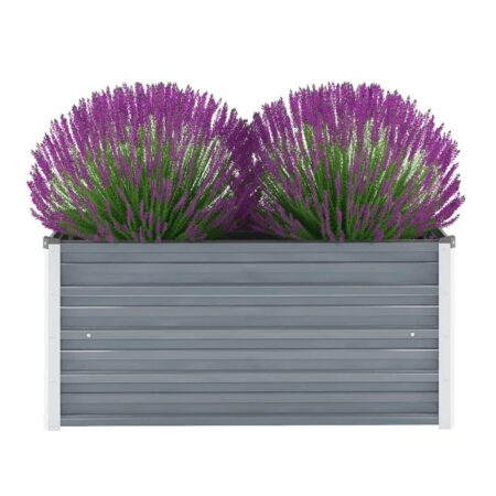 Forhøjet plantekasse 100x40x45 cm galvaniseret stål grå