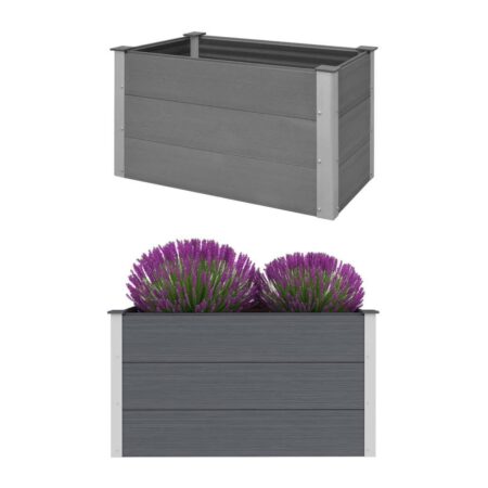 Forhøjet plantekasse 100x50x54 cm grå WPC
