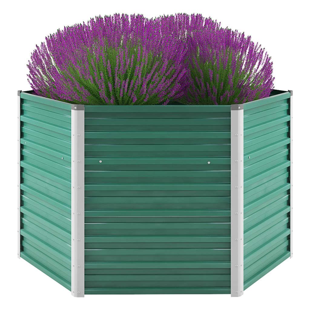 Forhøjet plantekasse 129x129x77 cm galvaniseret stål grøn Forhøjet plantekasse 129x129x77 cm galvaniseret stål grøn