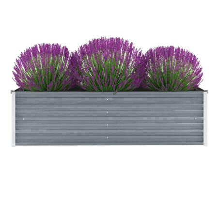 Forhøjet plantekasse 160x40x45 cm galvaniseret stål grå