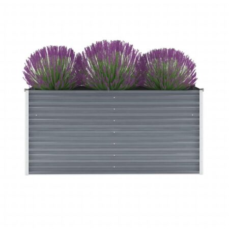 Forhøjet plantekasse 160x40x77 cm galvaniseret stål grå
