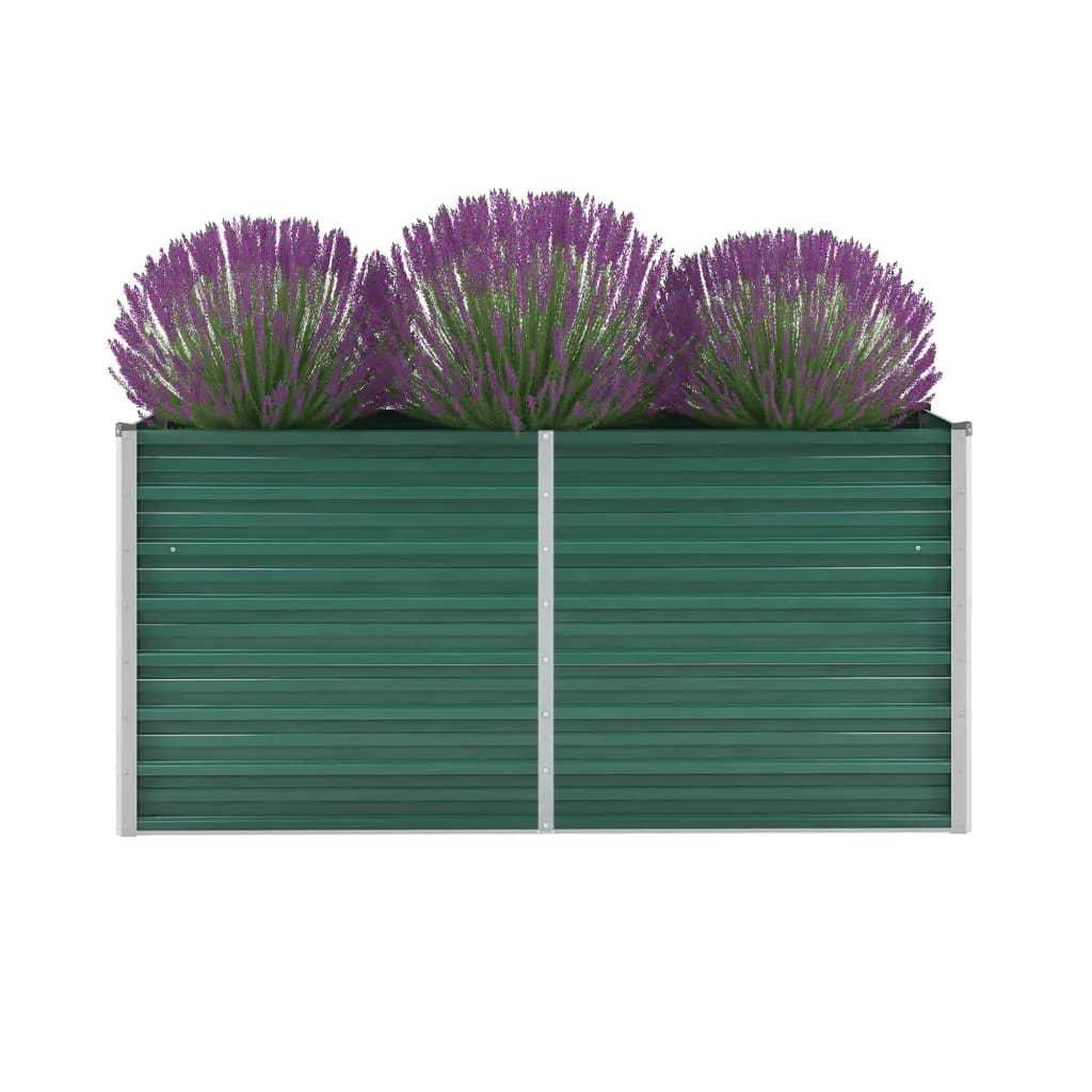 Forhøjet plantekasse 160x40x77 cm galvaniseret stål grøn Forhøjet plantekasse 160x40x77 cm galvaniseret stål grøn