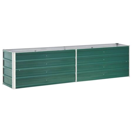Forhøjet plantekasse 240x40x45 cm galvaniseret stål grøn