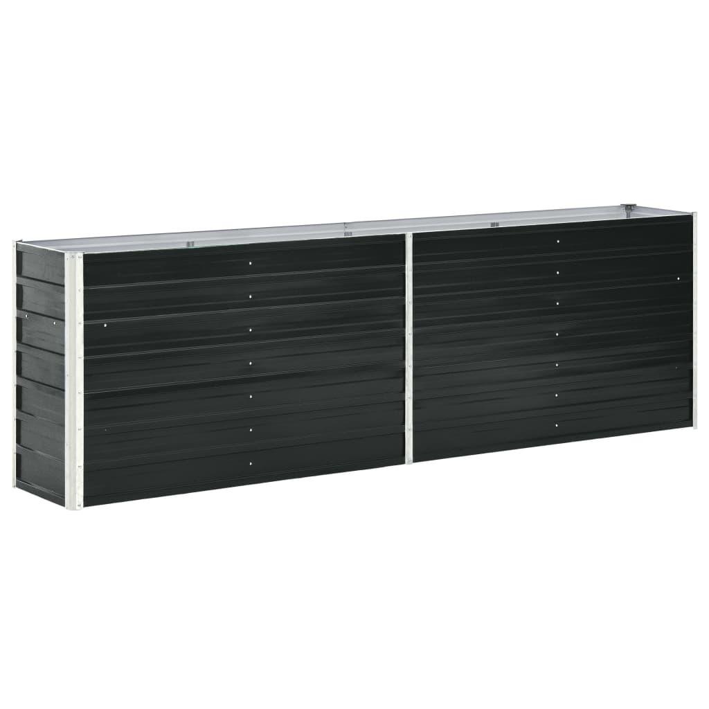 Forhøjet plantekasse 240x40x77 cm galvaniseret stål antracitgrå Forhøjet plantekasse 240x40x77 cm galvaniseret stål antracitgrå