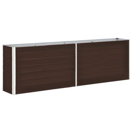 Forhøjet plantekasse 240x40x77 cm galvaniseret stål brun