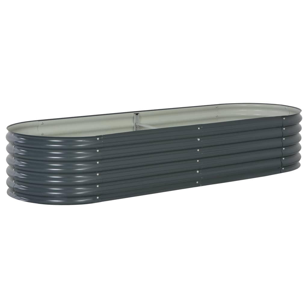 Forhøjet plantekasse 240x80x44 cm galvaniseret stål grå Forhøjet plantekasse 240x80x44 cm galvaniseret stål grå