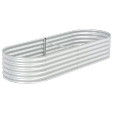 Forhøjet plantekasse 240x80x44 cm galvaniseret stål sølvfarvet