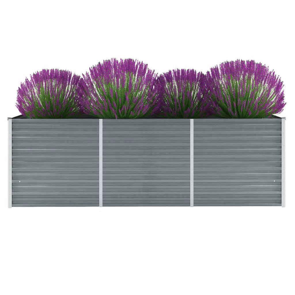 Forhøjet plantekasse 240x80x77 cm galvaniseret stål grå Forhøjet plantekasse 240x80x77 cm galvaniseret stål grå