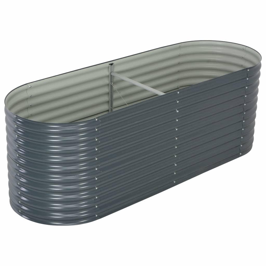 Forhøjet plantekasse 240x80x81 cm galvaniseret stål grå Forhøjet plantekasse 240x80x81 cm galvaniseret stål grå