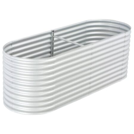 Forhøjet plantekasse 240x80x81 cm galvaniseret stål sølvfarvet
