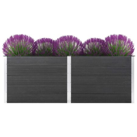 Forhøjet plantekasse 250x100x91 cm WPC grå