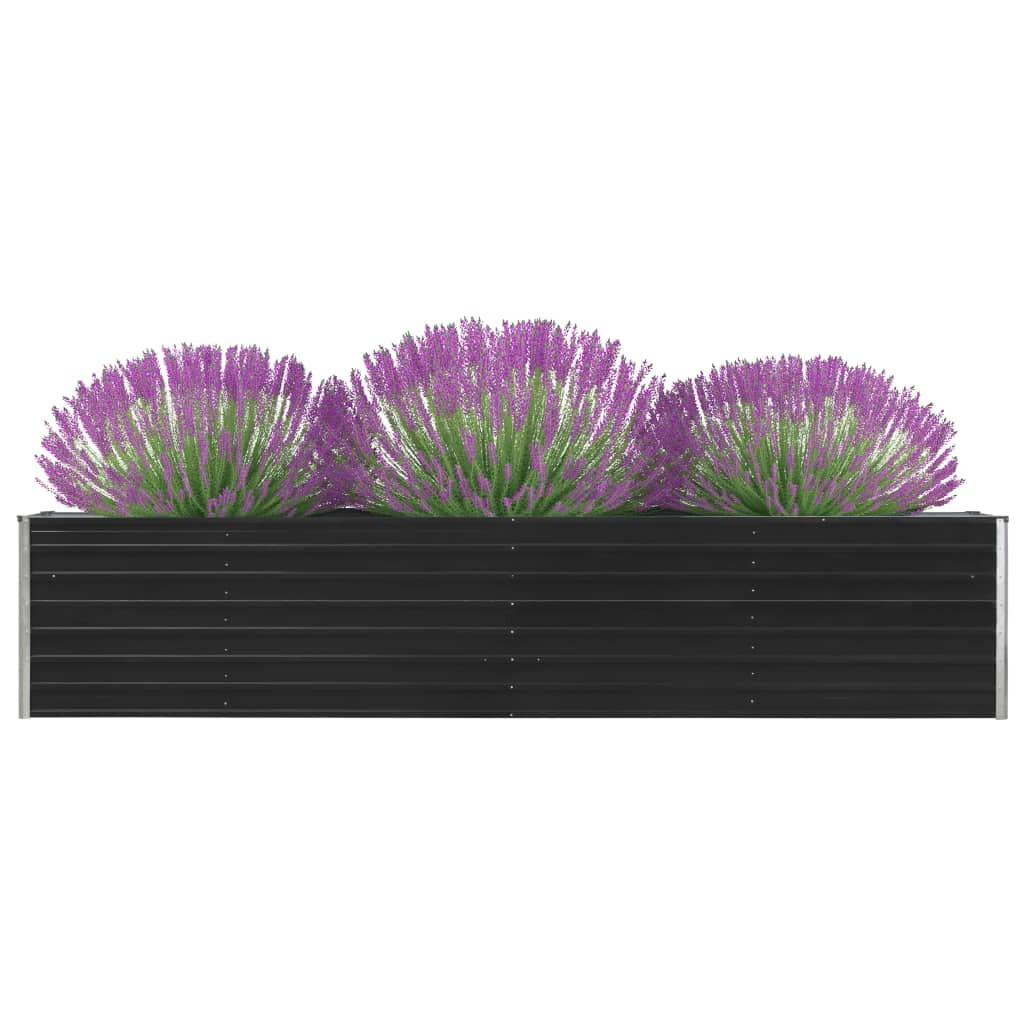 Forhøjet plantekasse 320x40x45 cm galvaniseret stål antracitgrå Forhøjet plantekasse 320x40x45 cm galvaniseret stål antracitgrå