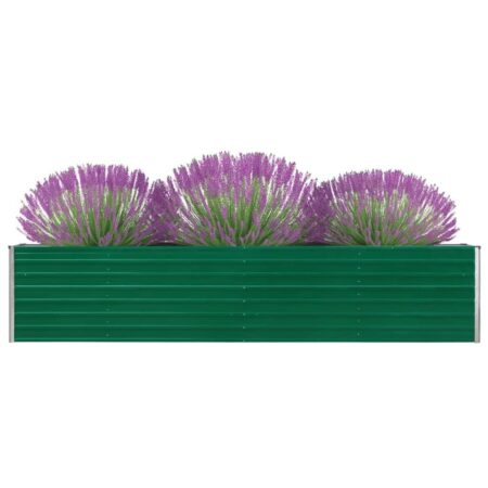 Forhøjet plantekasse 320x40x45 cm galvaniseret stål grøn