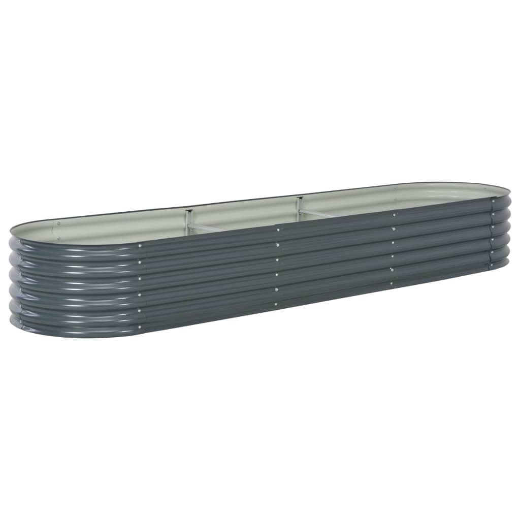 Forhøjet plantekasse 320x80x44 cm galvaniseret stål grå Forhøjet plantekasse 320x80x44 cm galvaniseret stål grå