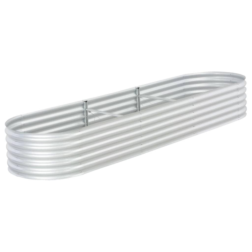 Forhøjet plantekasse 320x80x44 cm galvaniseret stål sølvfarvet Forhøjet plantekasse 320x80x44 cm galvaniseret stål sølvfarvet