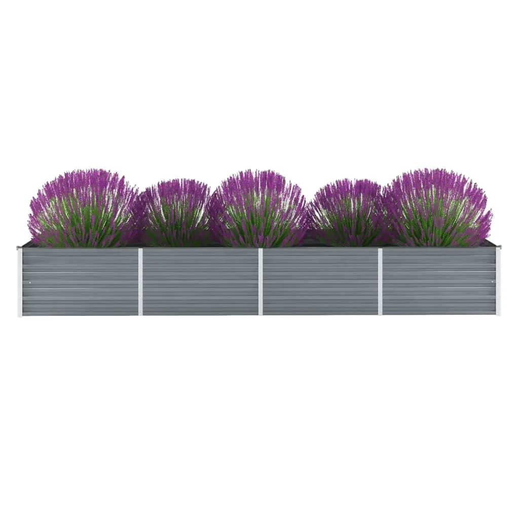 Forhøjet plantekasse 320x80x45 cm galvaniseret stål grå Forhøjet plantekasse 320x80x45 cm galvaniseret stål grå