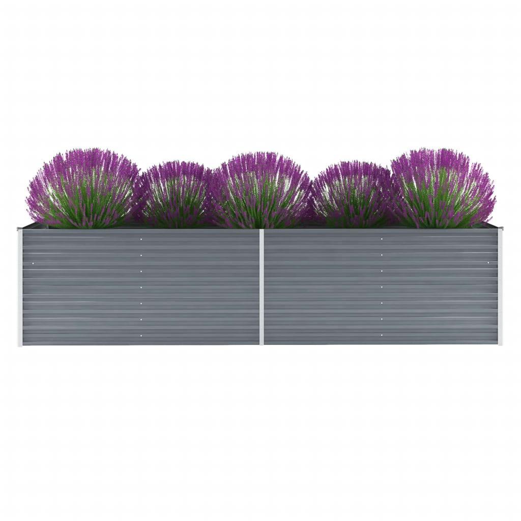 Forhøjet plantekasse 320x80x77 cm galvaniseret stål grå Forhøjet plantekasse 320x80x77 cm galvaniseret stål grå