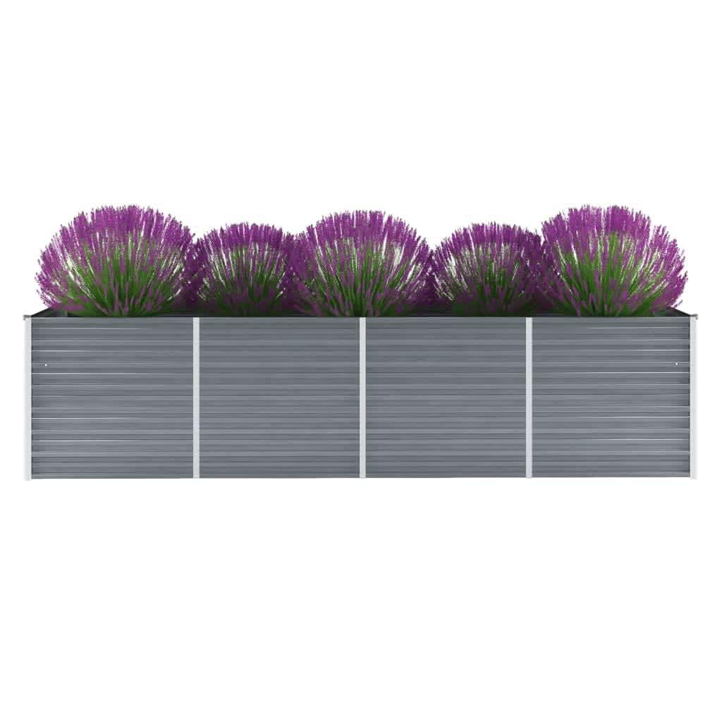 Forhøjet plantekasse 320x80x77 cm galvaniseret stål grå Forhøjet plantekasse 320x80x77 cm galvaniseret stål grå