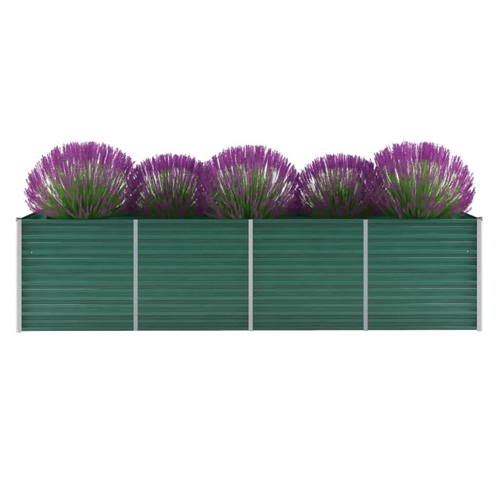 Forhøjet plantekasse 320x80x77 cm galvaniseret stål grøn Forhøjet plantekasse 320x80x77 cm galvaniseret stål grøn