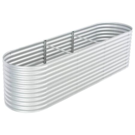 Forhøjet plantekasse 320x80x81 cm galvaniseret stål sølvfarvet