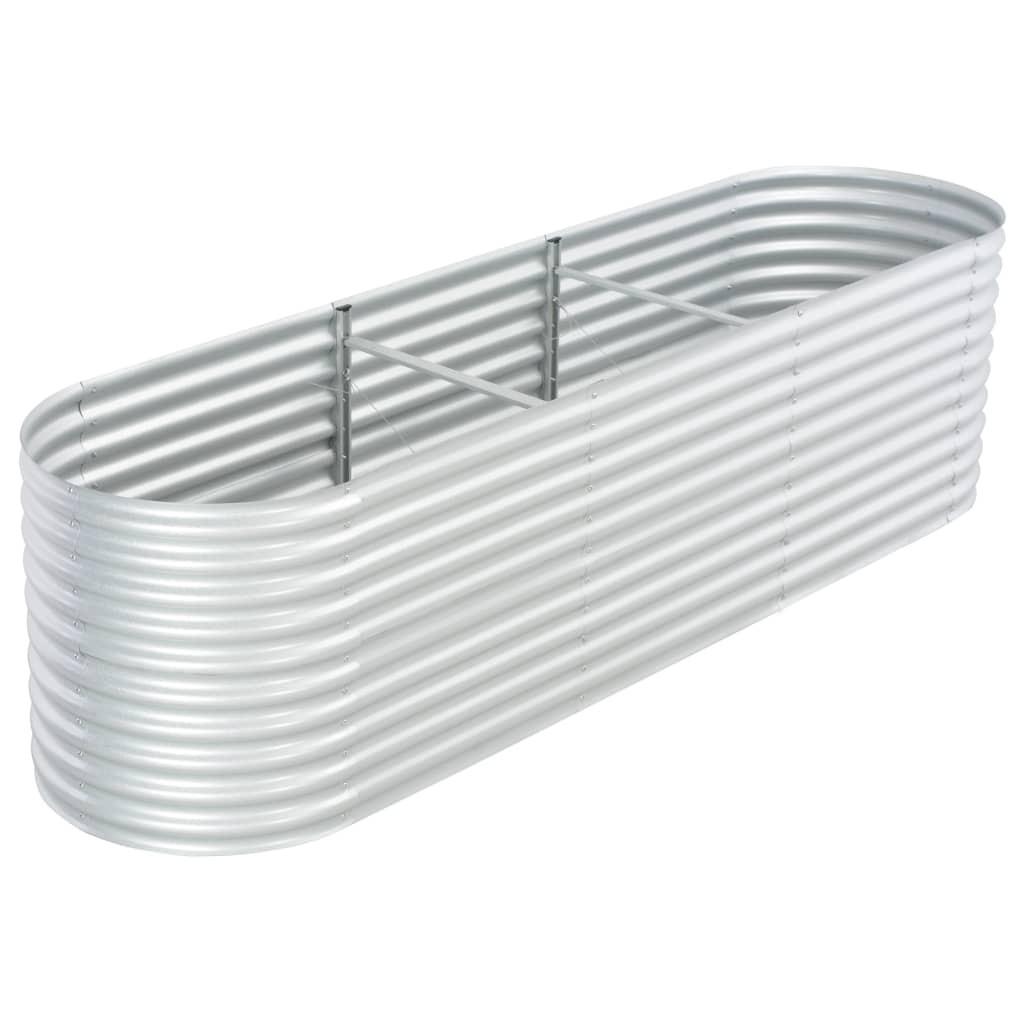 Forhøjet plantekasse 320x80x81 cm galvaniseret stål sølvfarvet Forhøjet plantekasse 320x80x81 cm galvaniseret stål sølvfarvet