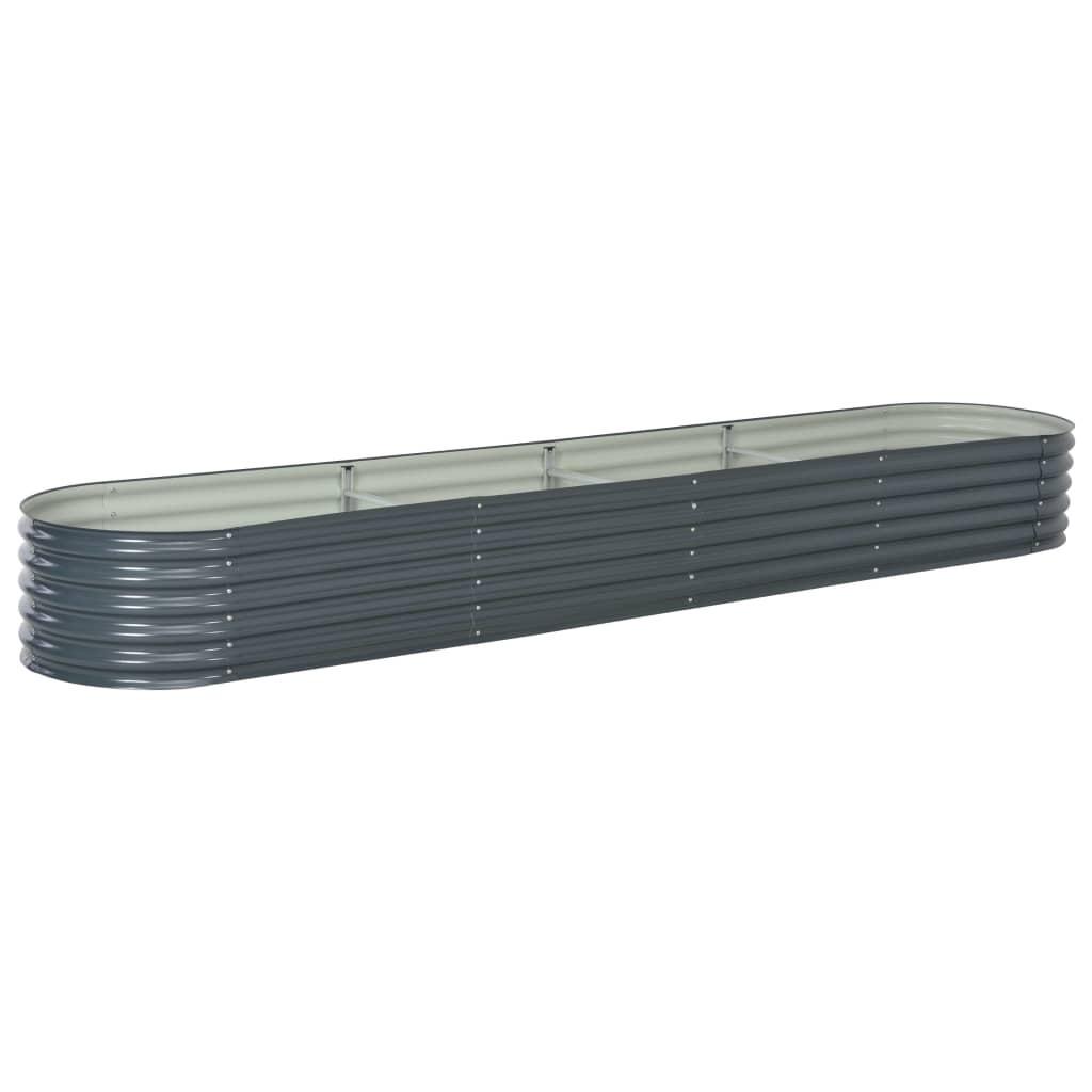 Forhøjet plantekasse 400x80x44 cm galvaniseret stål grå Forhøjet plantekasse 400x80x44 cm galvaniseret stål grå