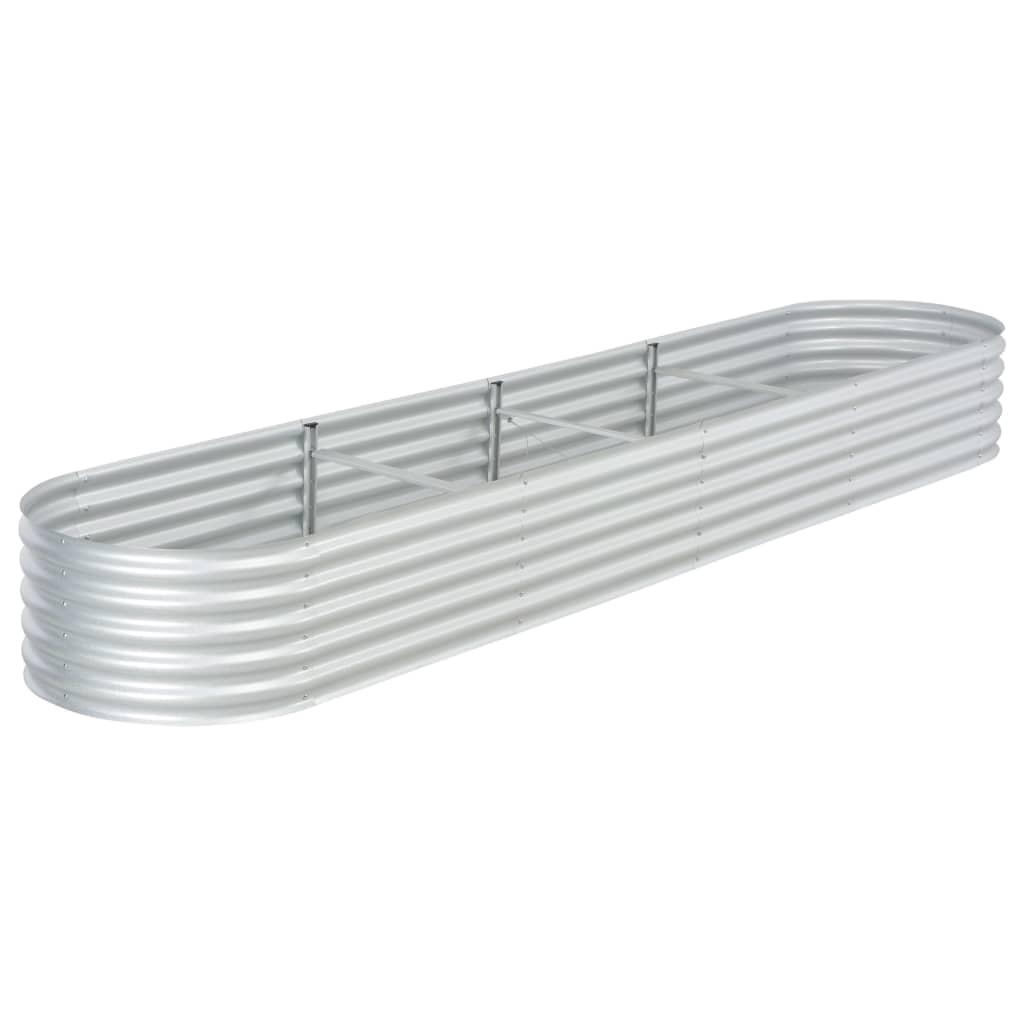 Forhøjet plantekasse 400x80x44 cm galvaniseret stål sølvfarvet Forhøjet plantekasse 400x80x44 cm galvaniseret stål sølvfarvet