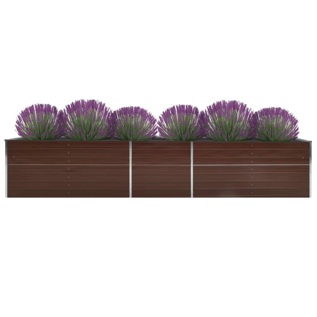 Forhøjet plantekasse 400x80x45 cm galvaniseret stål brun Forhøjet plantekasse 400x80x45 cm galvaniseret stål brun