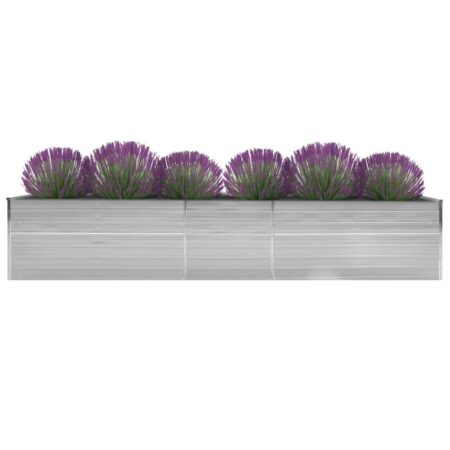 Forhøjet plantekasse 400x80x45 cm galvaniseret stål grå