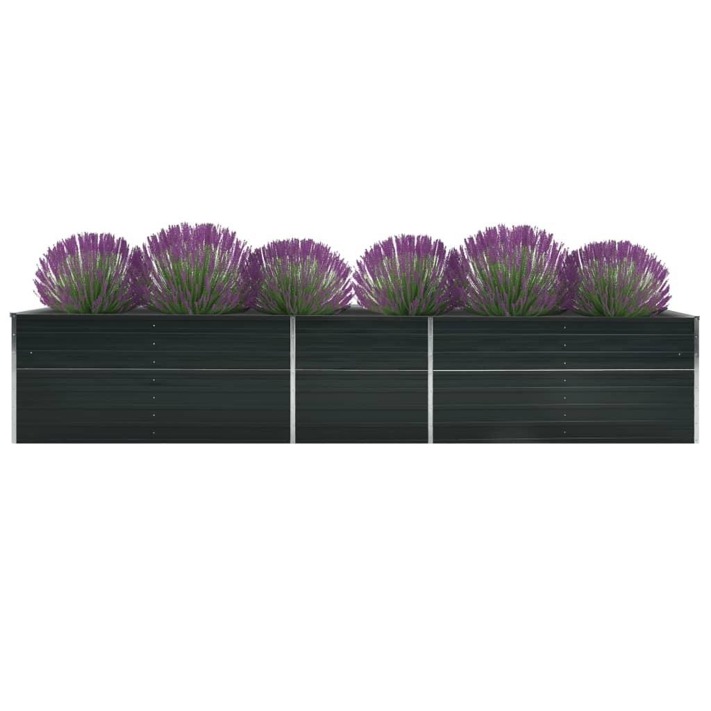Forhøjet plantekasse 400x80x77 cm galvaniseret stål antracitgrå Forhøjet plantekasse 400x80x77 cm galvaniseret stål antracitgrå