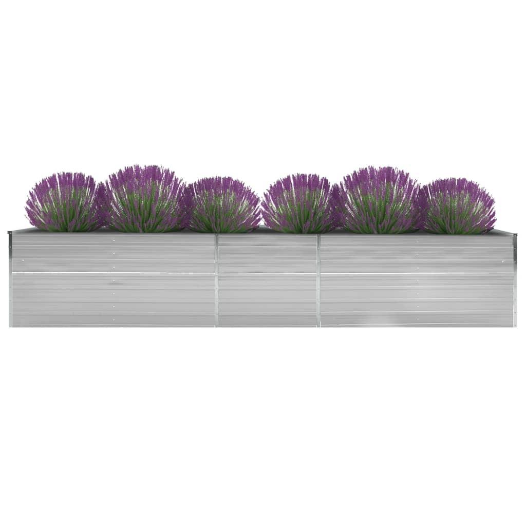 Forhøjet plantekasse 400x80x77 cm galvaniseret stål grå Forhøjet plantekasse 400x80x77 cm galvaniseret stål grå