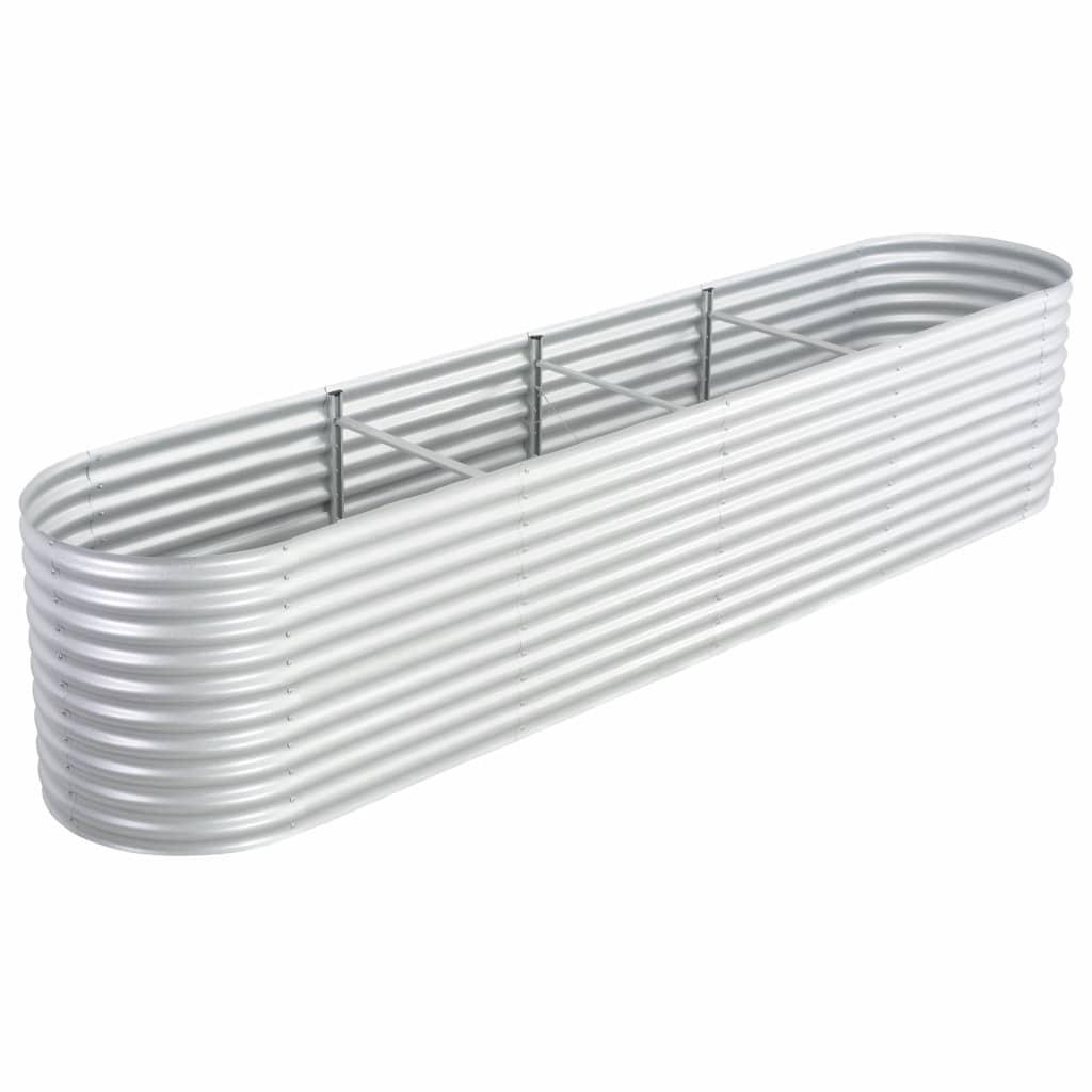 Forhøjet plantekasse 400x80x81 cm galvaniseret stål sølvfarvet Forhøjet plantekasse 400x80x81 cm galvaniseret stål sølvfarvet
