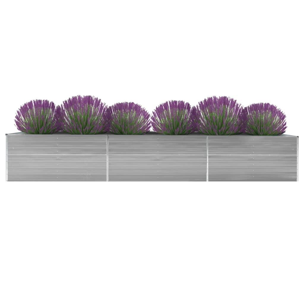 Forhøjet plantekasse 480x80x45 cm galvaniseret stål grå Forhøjet plantekasse 480x80x45 cm galvaniseret stål grå