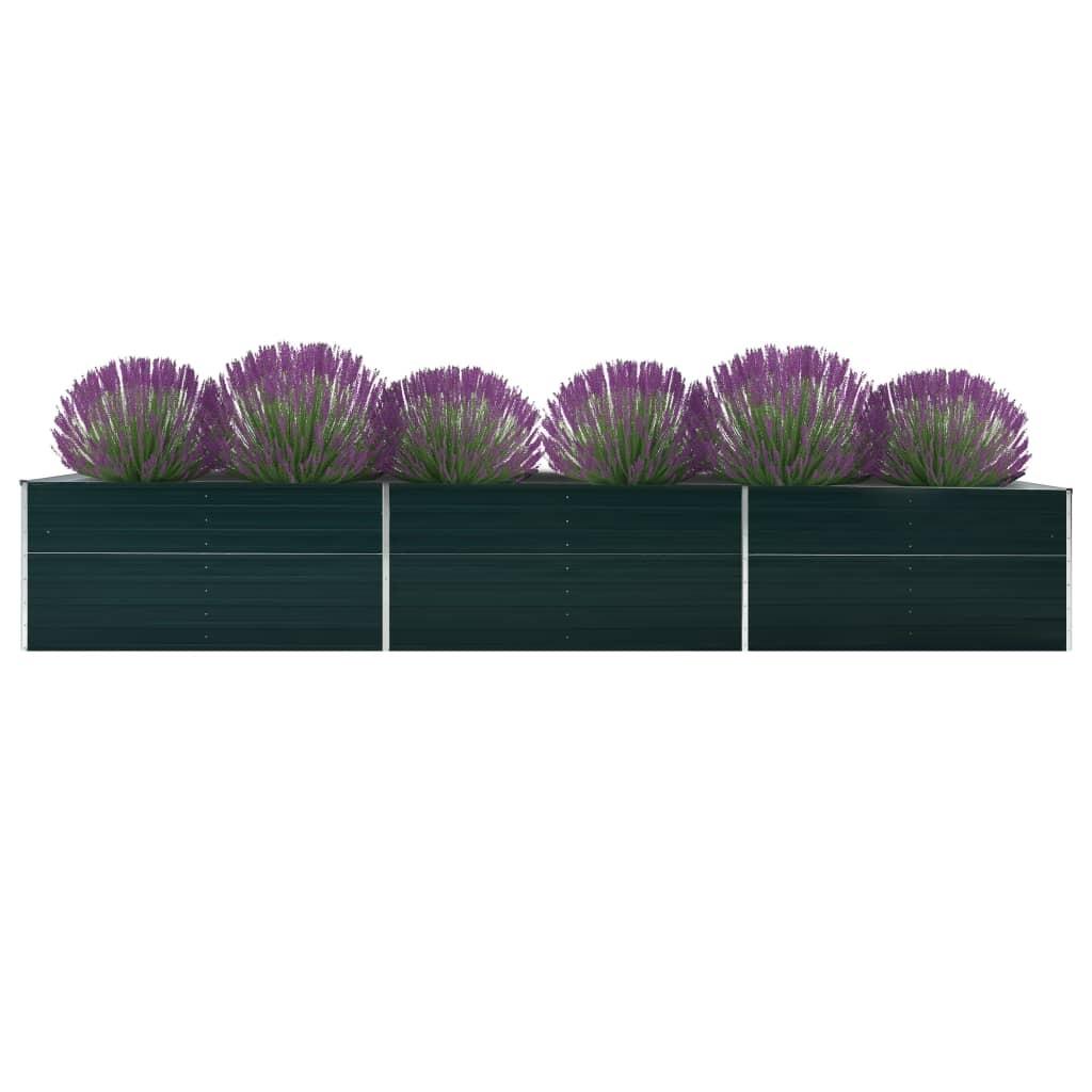 Forhøjet plantekasse 480x80x45 cm galvaniseret stål grøn Forhøjet plantekasse 480x80x45 cm galvaniseret stål grøn