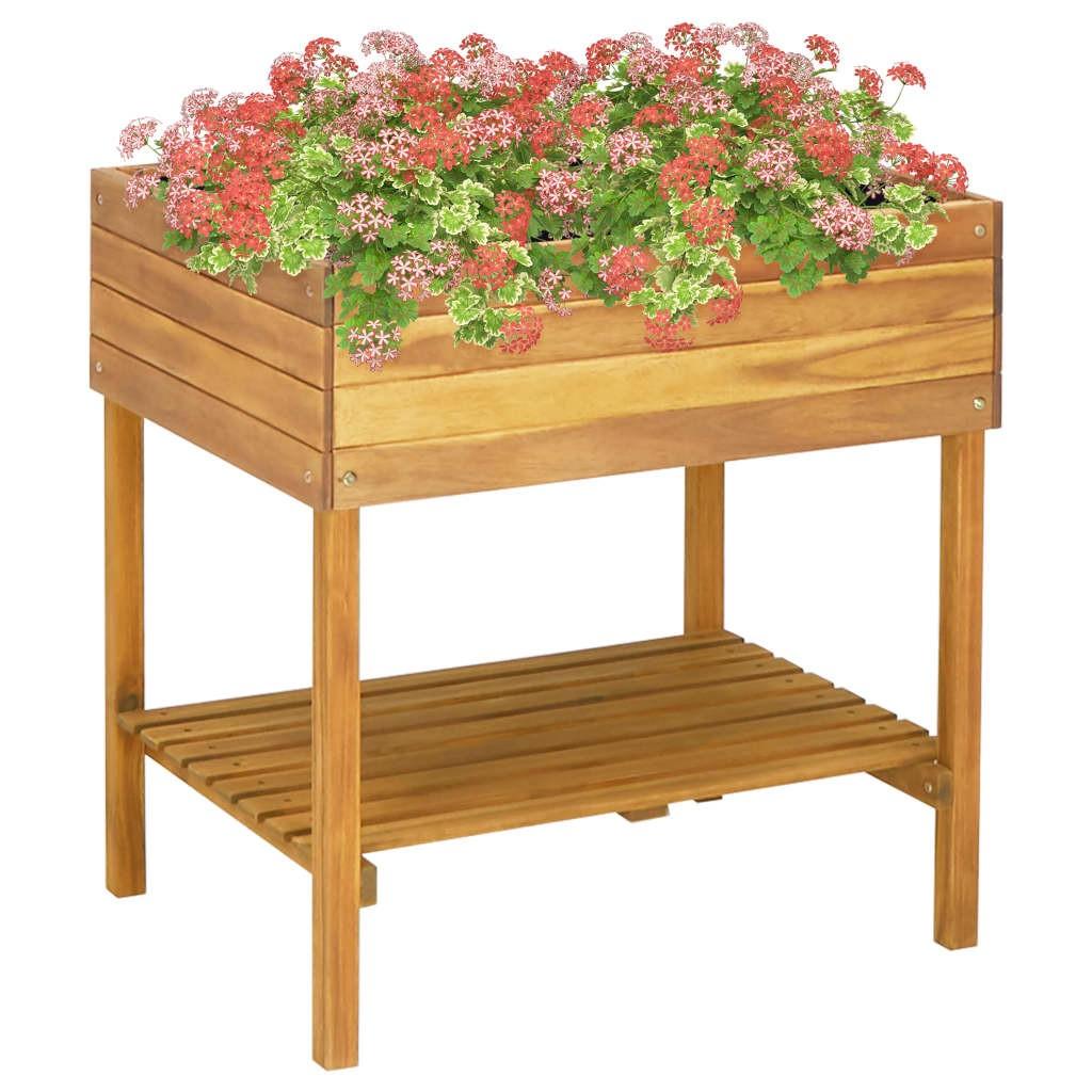 Forhøjet plantekasse 78,5 x 58,5 x 78,5 cm massivt akacietræ Forhøjet plantekasse 78,5 x 58,5 x 78,5 cm massivt akacietræ