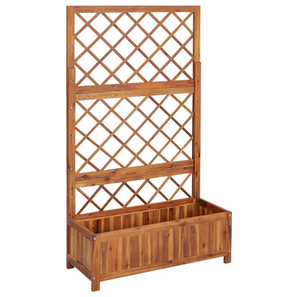 Forhøjet plantekasse m. espalier 85x38x150 cm massivt akacietræ Forhøjet plantekasse m. espalier 85x38x150 cm massivt akacietræ
