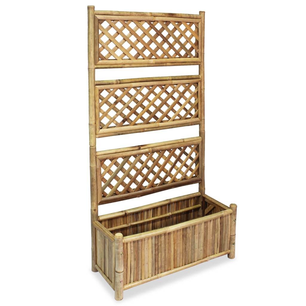 Forhøjet plantekasse til haven med espalier 70 cm bambus Forhøjet plantekasse til haven med espalier 70 cm bambus