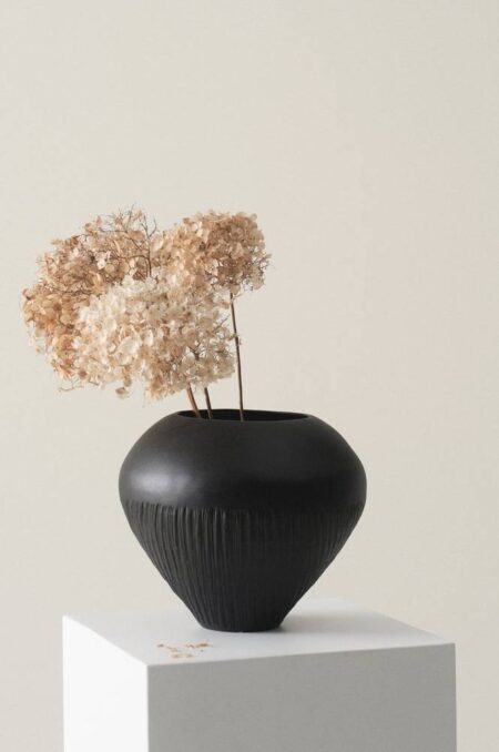 GISELE vase/krukke - h⌀jde 20,5 cm Sort