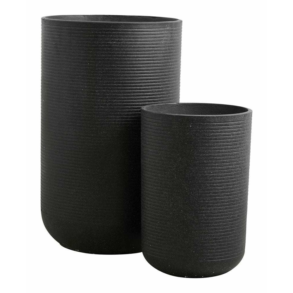 GRANITO urtepotter - 2 stk. - h60/40 cm - sort GRANITO urtepotter - 2 stk. - h60/40 cm - sort