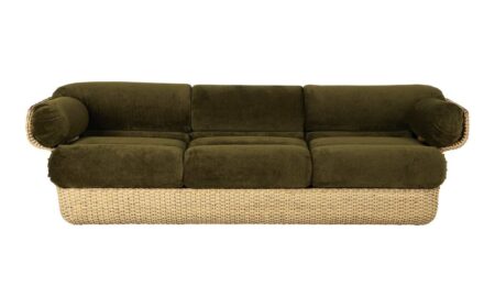 GUBI Basket 3-seater SH: 43 cm - Rattan/Mumble 40