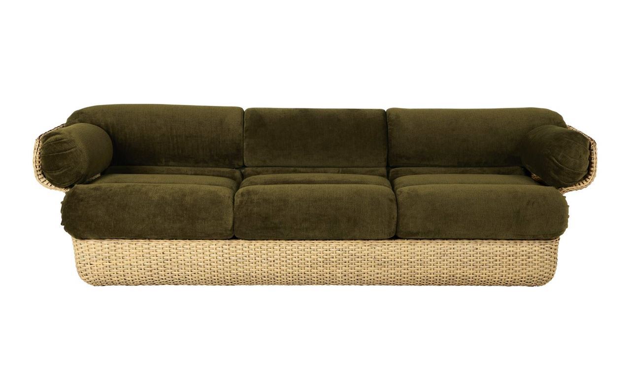 GUBI Basket 3-seater SH: 43 cm - Rattan/Mumble 40 GUBI Basket 3-seater SH: 43 cm - Rattan/Mumble 40