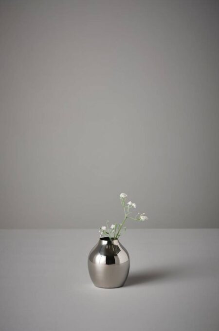 GUNNEBO vase - h⌀jde 10 cm Krom
