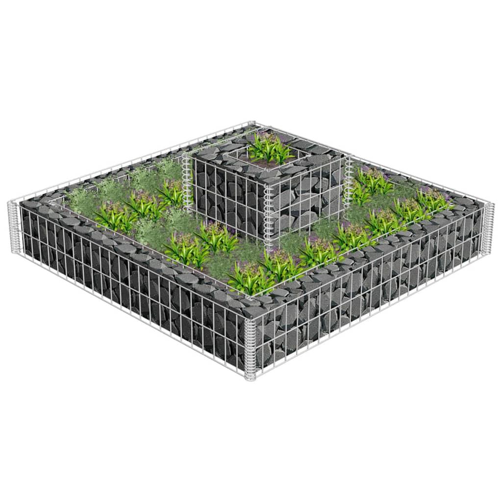Gabion-plantekasse galvaniseret stål 120 x 120 x 20 cm Gabion-plantekasse galvaniseret stål 120 x 120 x 20 cm
