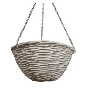 Garden Hanging Basket White Willow Round 30cm By Croft