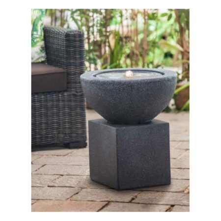 Garden fountain base "Cube", black color, 31x31x31cm